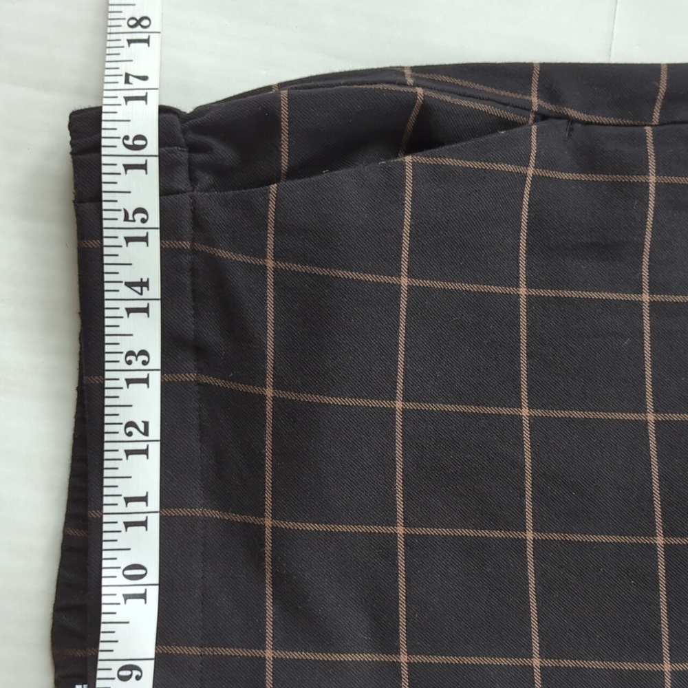 Liz Claiborne Simply Liz Plaid Career Pants 10 Black Brown/Tan Pattern - Picture 14 of 16